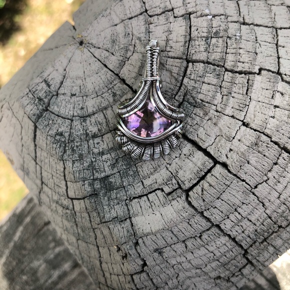 Sterling silver ametrine wire wrap - Picture 2 of 4